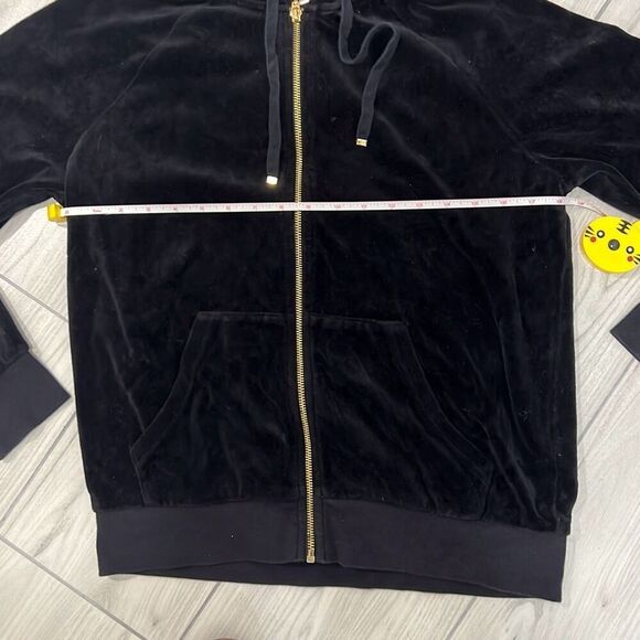 Juicy Couture women's black zipup sweater size medium vintage condition   check - Picture 4 of 6